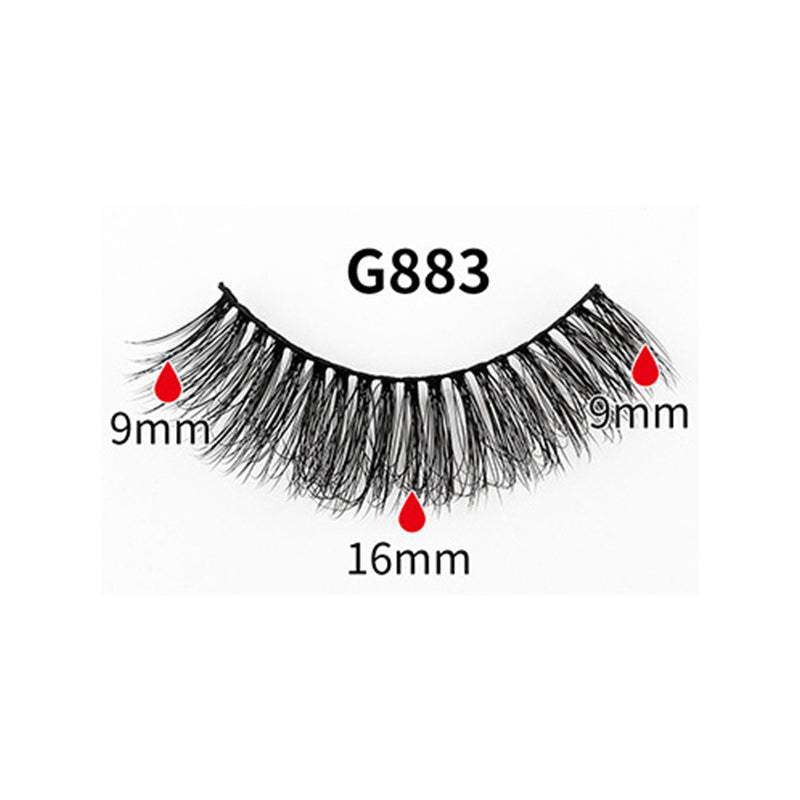 8 Pairs Of Curling Natural Thick False Eyelashes 16mm G883