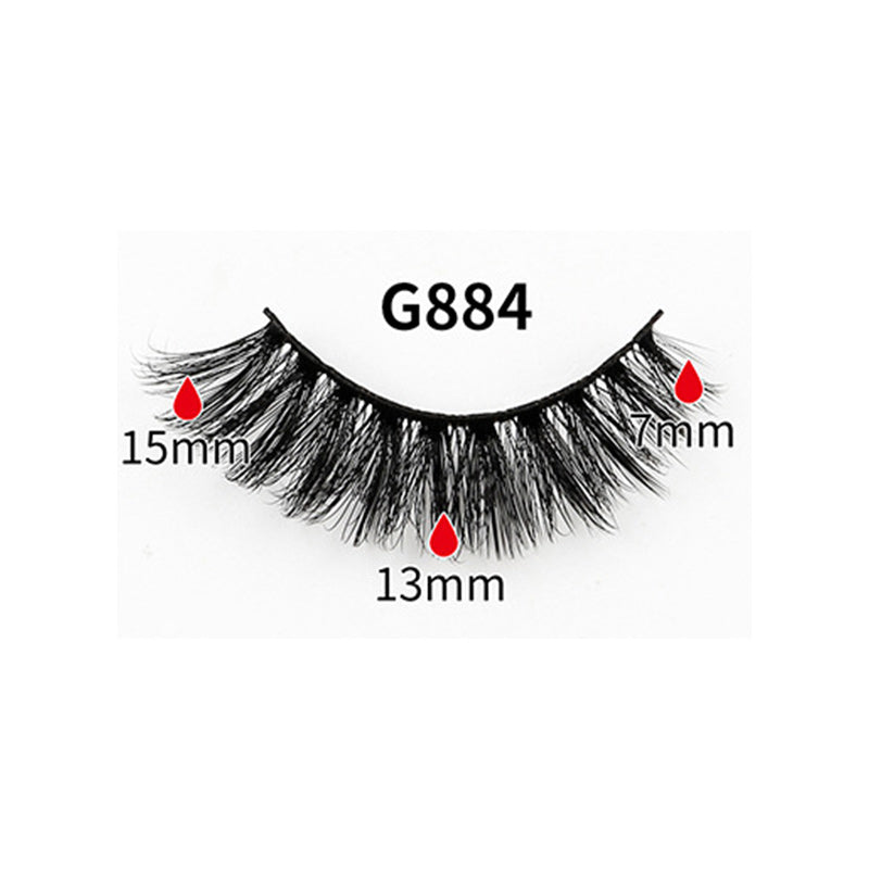 8 Pairs Of Curling Natural Thick False Eyelashes 13mm G884