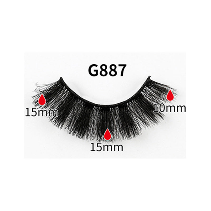 8 Pairs Of Curling Natural Thick False Eyelashes 15mm G887