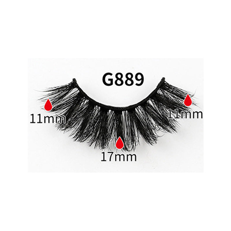 8 Pairs Of Curling Natural Thick False Eyelashes 17mm G889