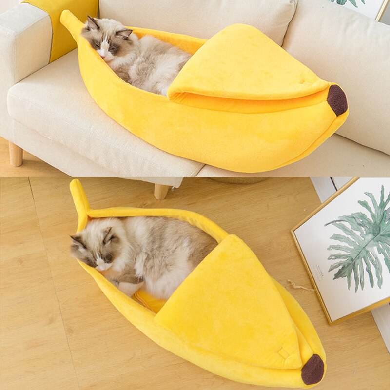 Neepet Banana Bed Kitten Doggie Sleep House Cat Bed Cozy Warm