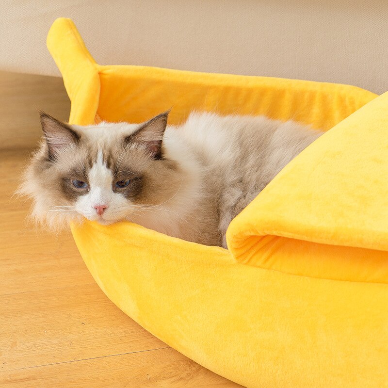 Neepet Banana Bed Kitten Doggie Sleep House Cat Bed Cozy Warm