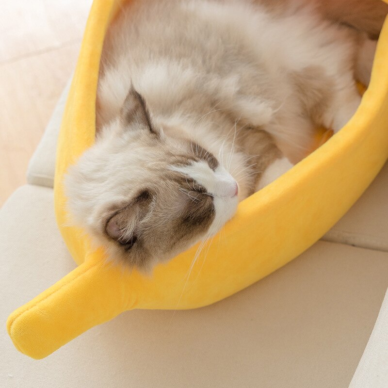 Neepet Banana Bed Kitten Doggie Sleep House Cat Bed Cozy Warm