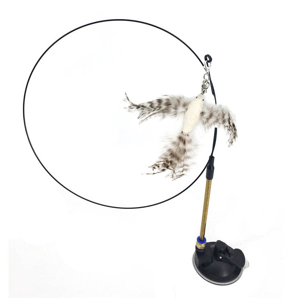 Neepet Interactive Cat Toy Feather Bird with Bell Bird Pet Stick Toy Kitten Teaser