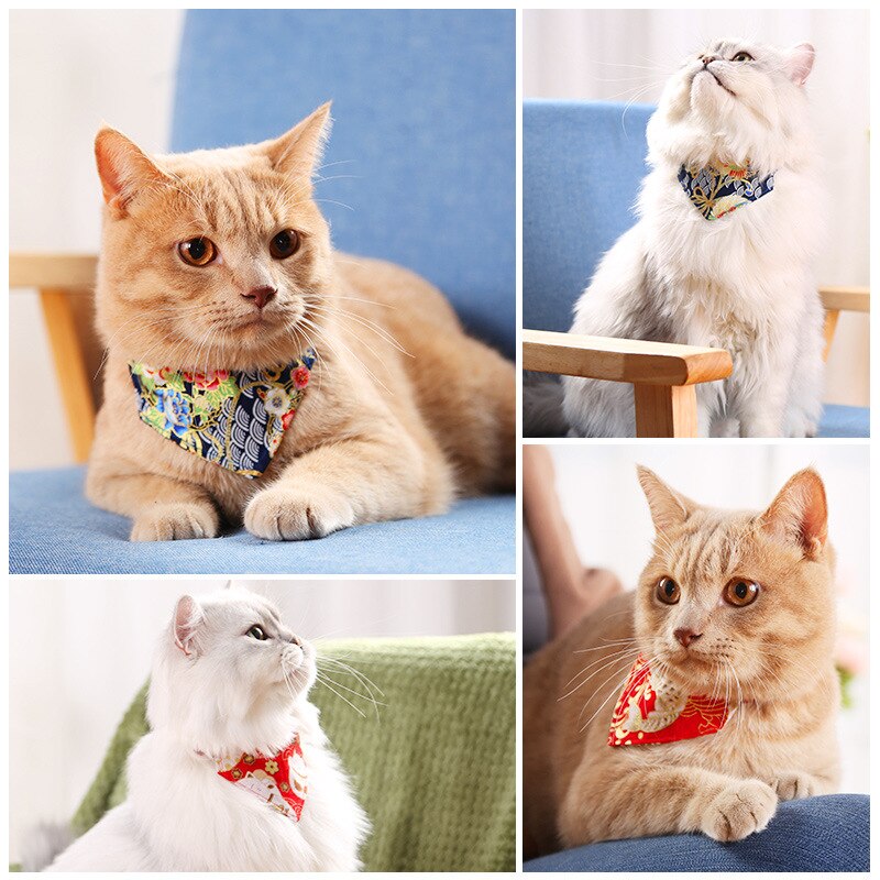 Neepet Cartoon Cat Bow Tie Dog Scarf Adjustable Collar