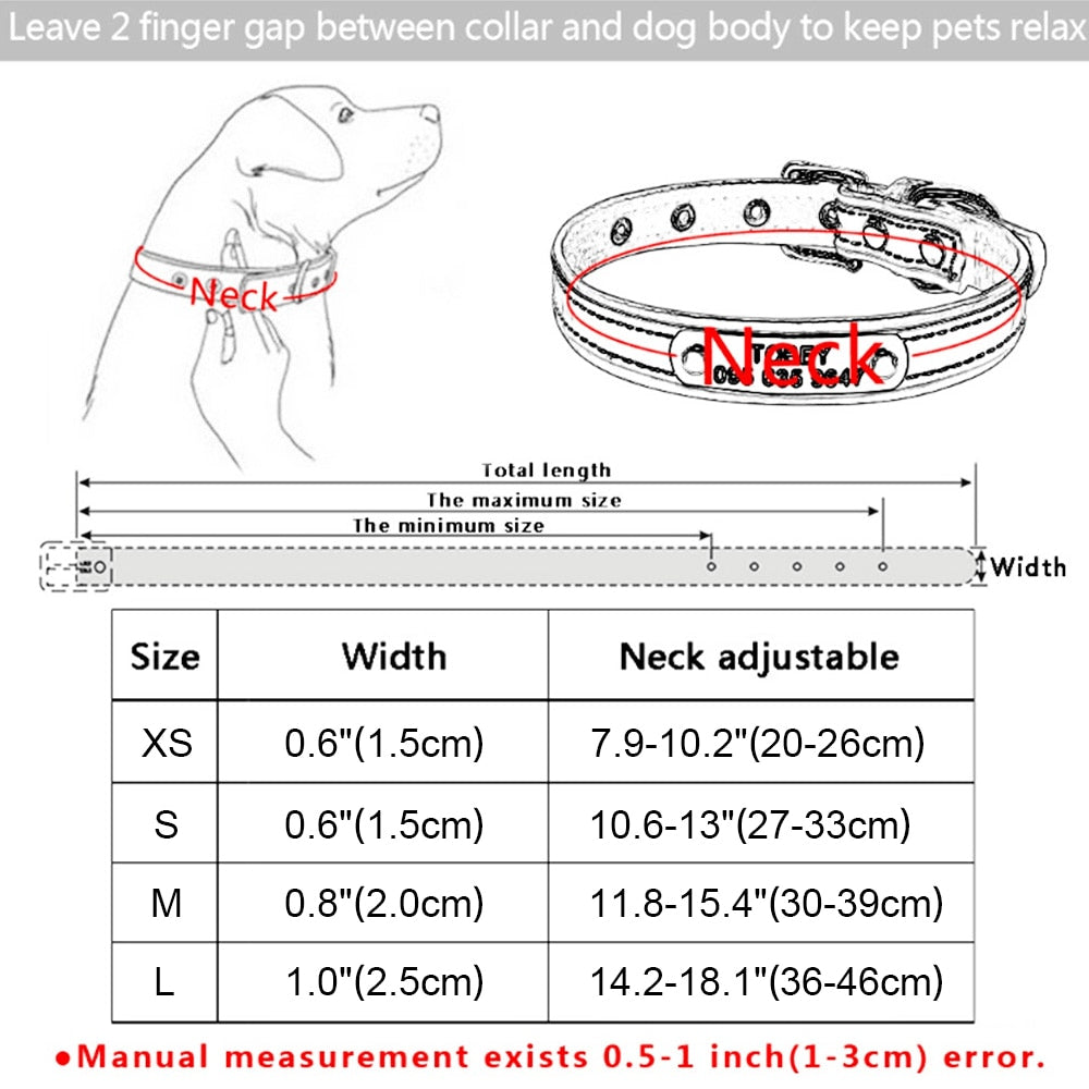 Neepet Customize Dog Collar Leather Bling Charms Cat Name Collar