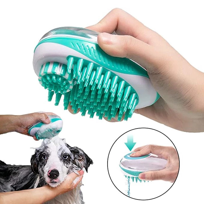 Neepet Dog Bath Brush 2-in-1 Pet SPA Massage Comb Silicone Shower Hair Grooming