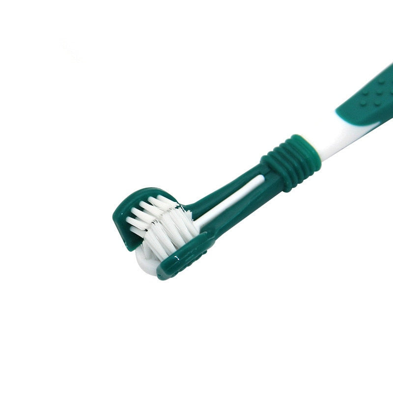 Neepet Dog Toothbrush Three-Head Multi-angle Teeth Clean Care