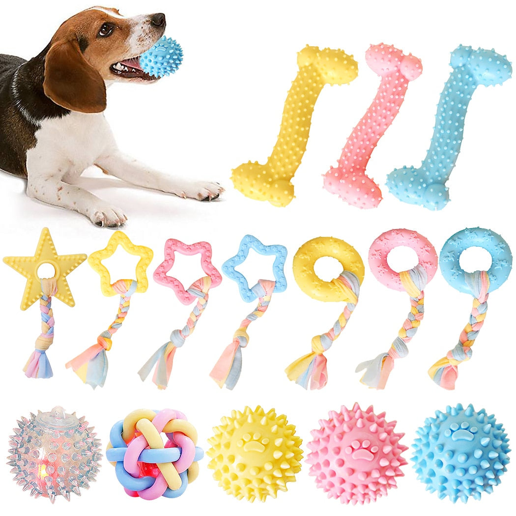 Neepet Dog Ball Pet Tooth Cleaning Chewing Rubber Toys For Cat