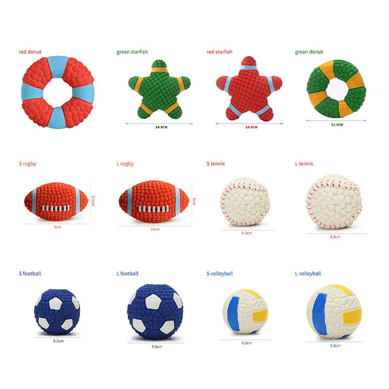 Neepet Latex Pet Ball Squeak Toys Cleaning Tooth Chew Voice Non-toxic Training Balls