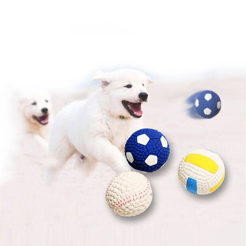 Neepet Latex Pet Ball Squeak Toys Cleaning Tooth Chew Voice Non-toxic Training Balls