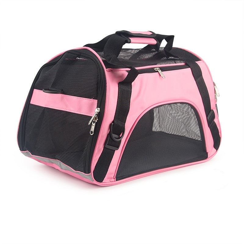 Neepet Soft-sided Carriers Portable Pet Bag Pink Dog Carrier Bags Outgoing Travel