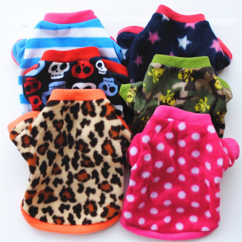 Neepet Warm Fleece Dog Clothes Puppy Skull Printed Coat Dogs Pullover