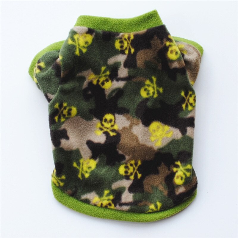 Neepet Warm Fleece Dog Clothes Puppy Skull Printed Coat Dogs Pullover