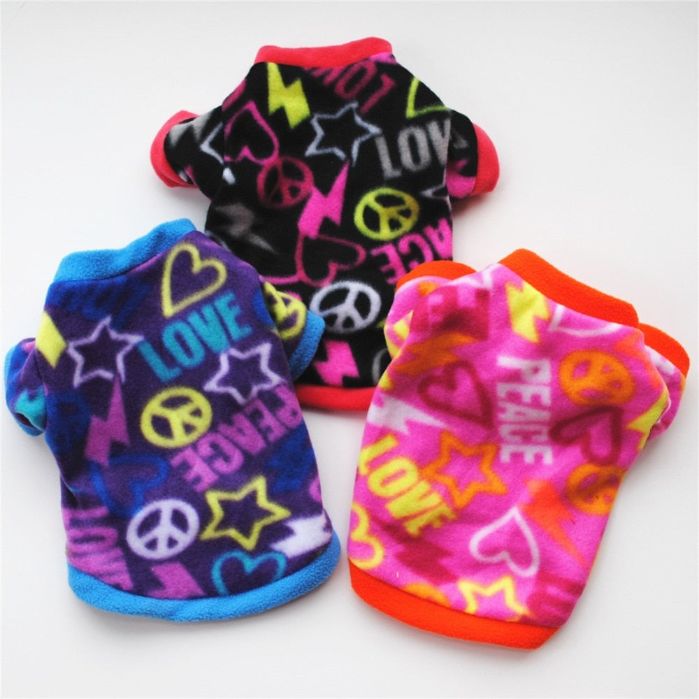 Neepet Warm Fleece Dog Clothes Puppy Skull Printed Coat Dogs Pullover